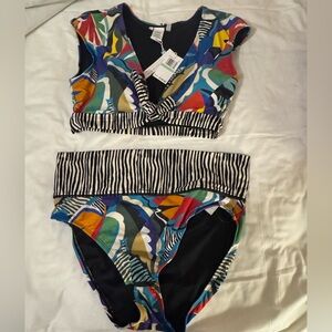 Colorful & FUN Patterned Bikini by BLUE ROD BEATTIE really FLATTERING- zoom in👀